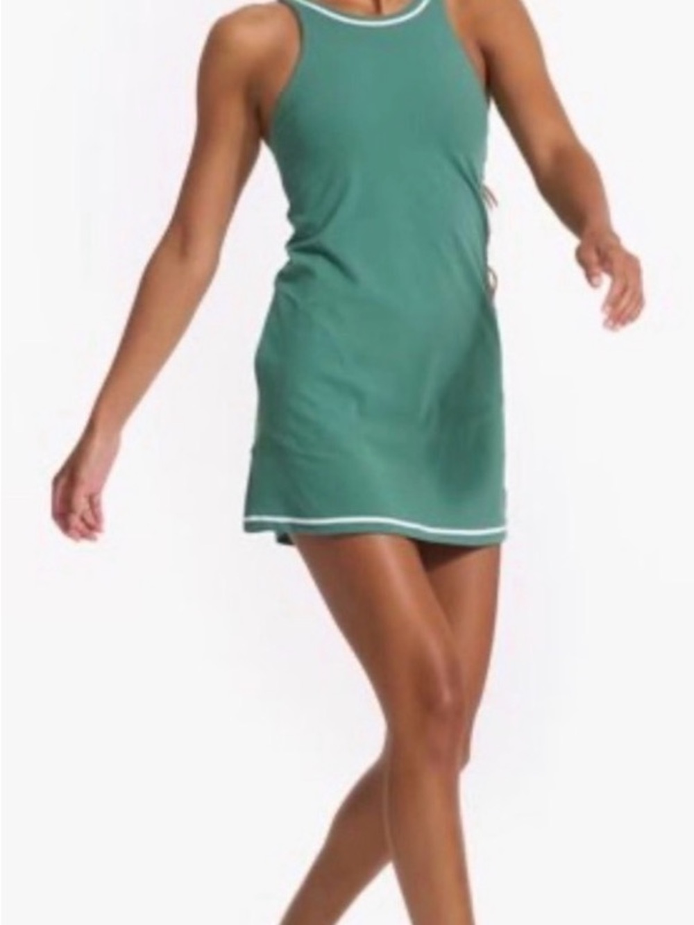 Vuori Athletic Green and White Tennis Dress. Size M